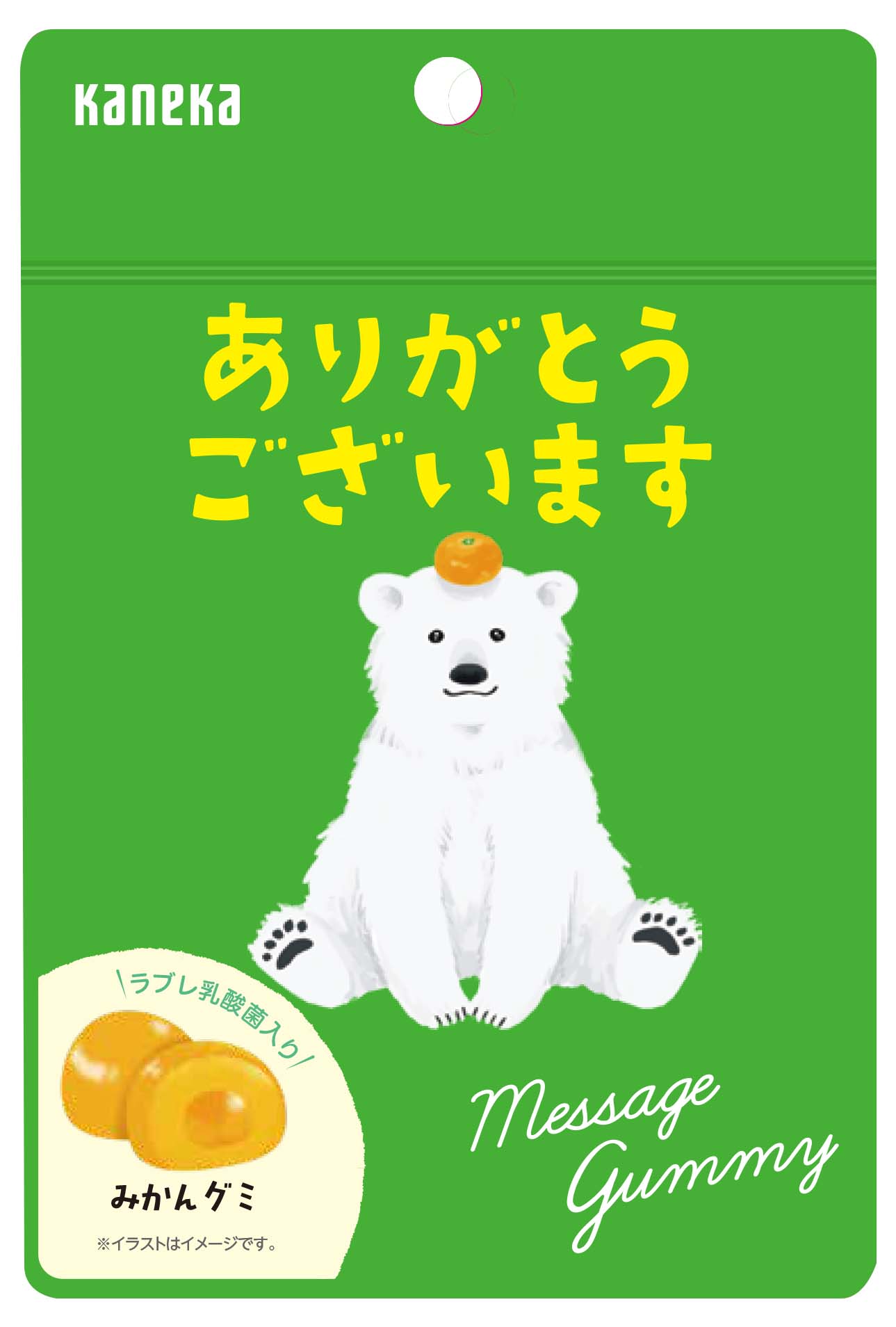 メッセージグミ　ありがとうございます（みかん）